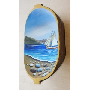 Ζωγραφική σε ξύλινη συντηρημένη σκάφη 